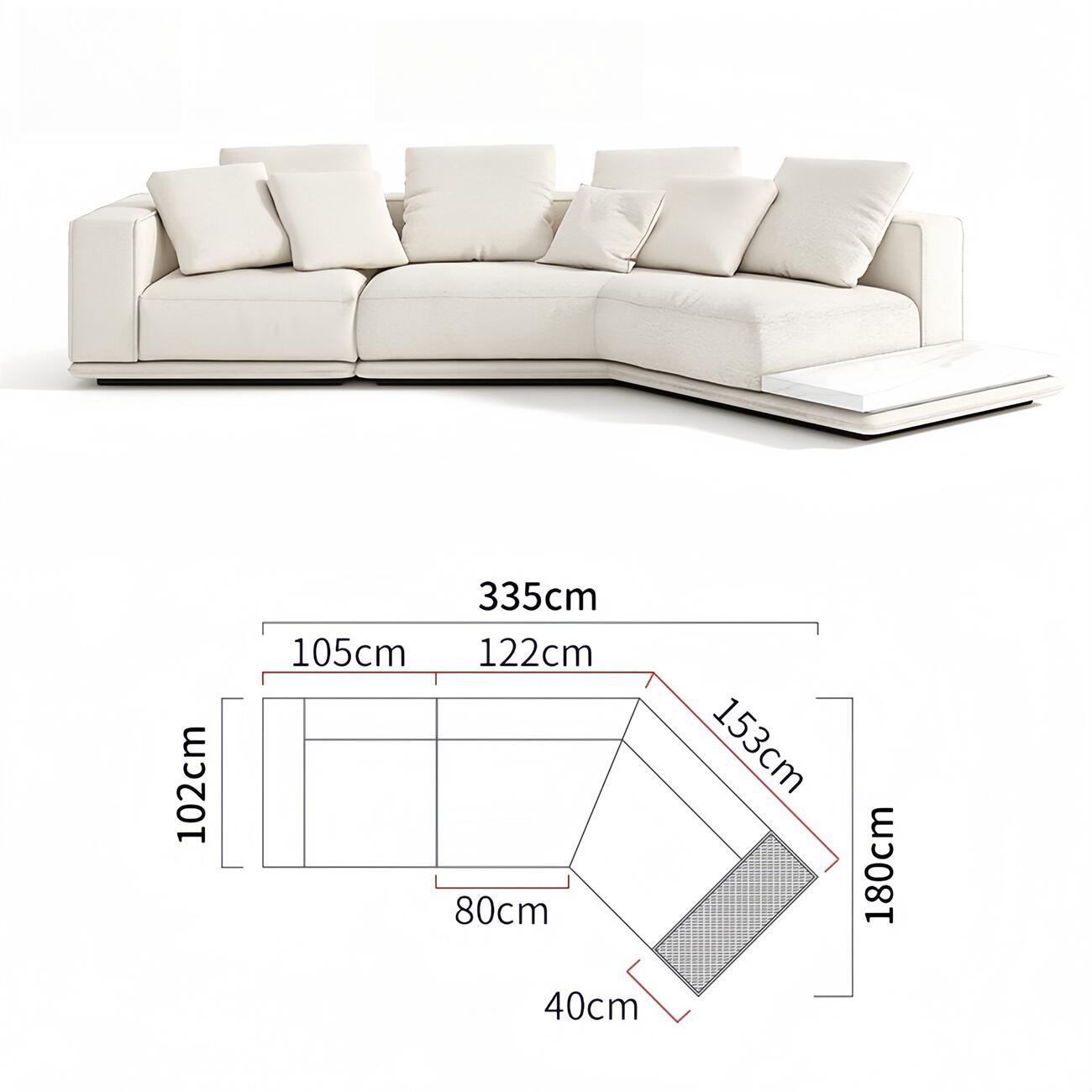 AAF Furniture Light Luxury Linen Cotton  Fabric Cloud Shaped Sofa set for Livingroom