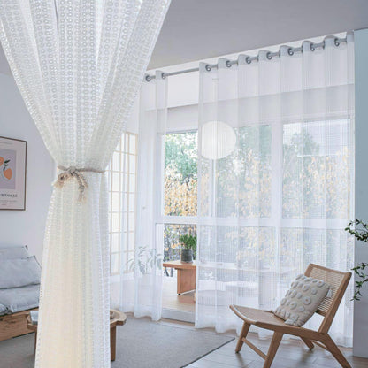 2 Panels Sheer Color Chiffon Tulle Light Window Textile Curtains Drapes for Bedroom Livingroom