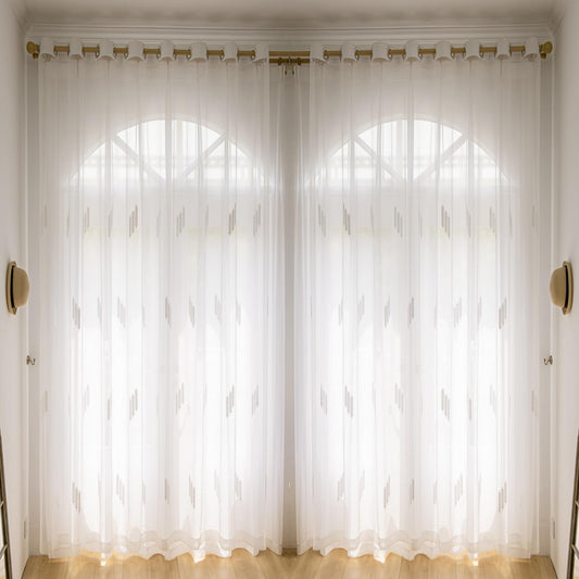 2 Panels Sheer Color Chiffon Tulle Light Window Textile Curtains Drapes for Bedroom Livingroom