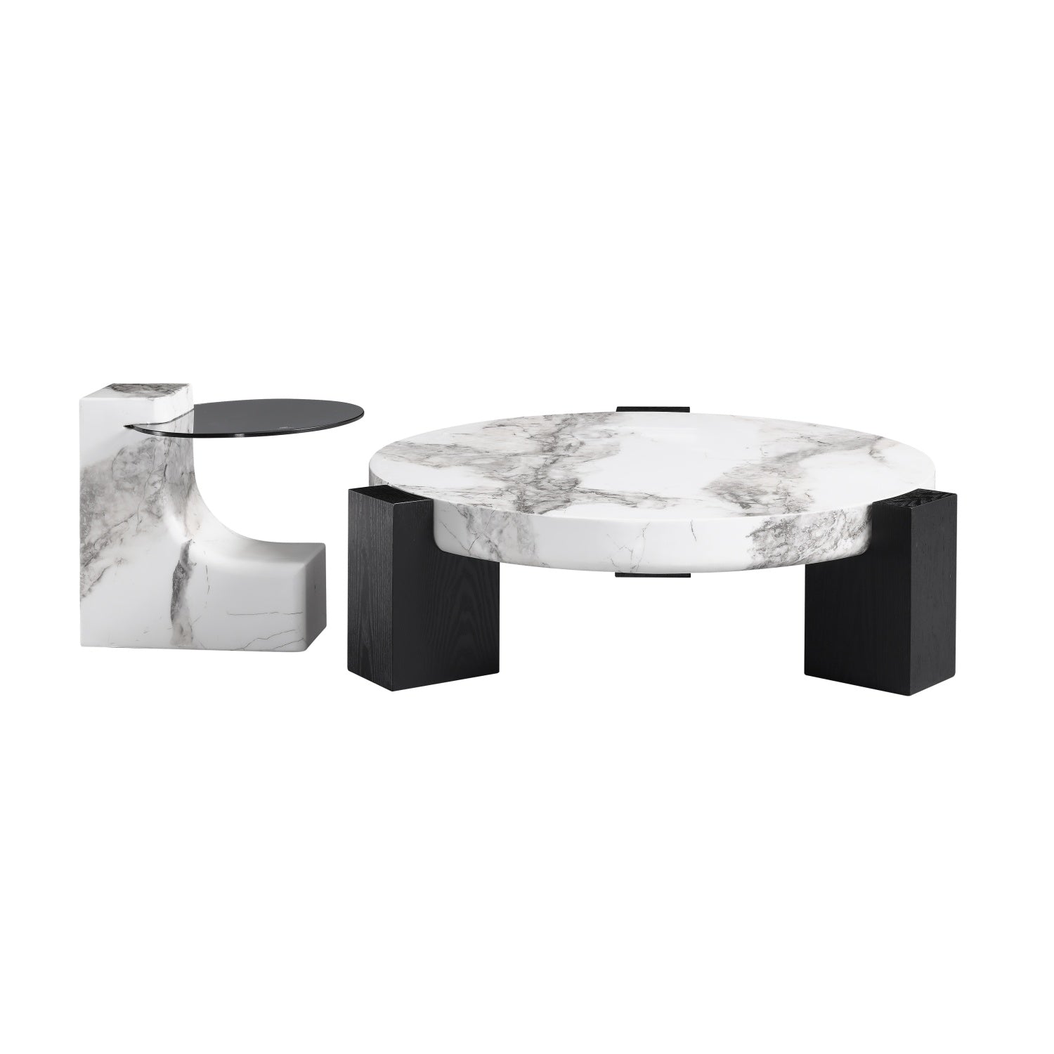 AAF FURNITURE Space-Saving Nesting Table Set for Modern Living Room