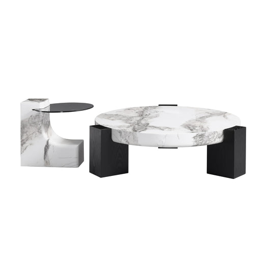 AAF FURNITURE Space-Saving Nesting Table Set for Modern Living Room