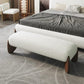 AAF Furniture Light Luxury Fleece Fabric Wrap Bed Frame for Bedroom Without Mattress