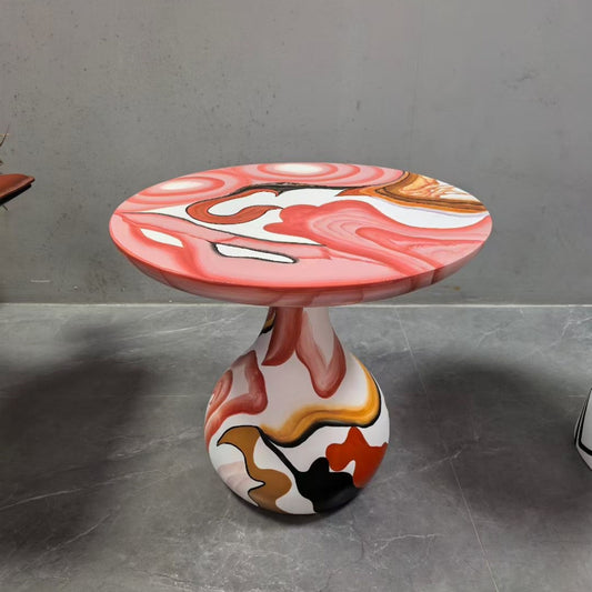 AAF FURNITURE Vibrant Abstract Accent Table for the Modern Living Room