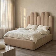 AAF Petal Boucle Bed – Multi-Rounded Arched Headboard