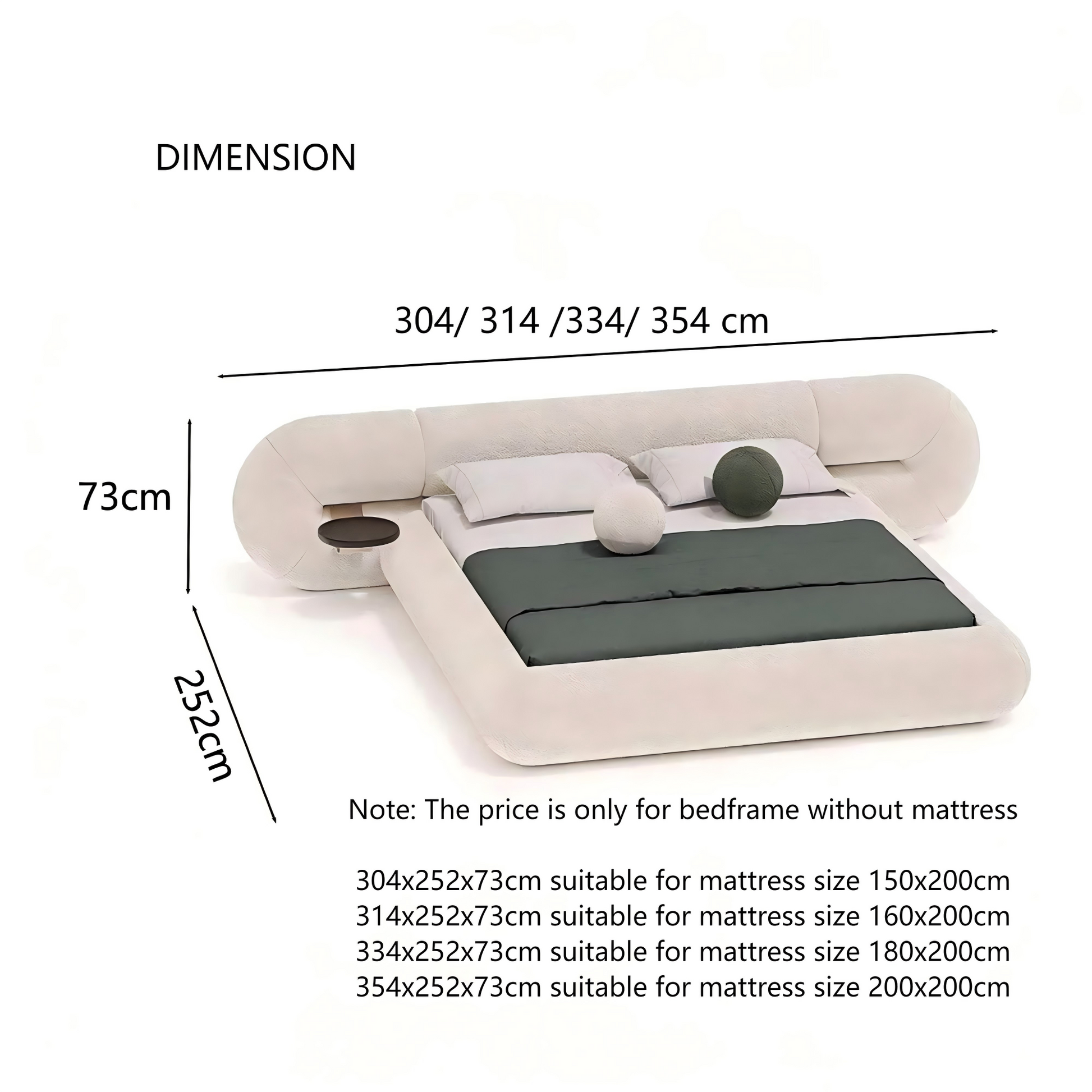 AAF Furniture Modern Sherpa Fleece Bed Frame for Bedroom, double bed frame double, velvet, close-up view