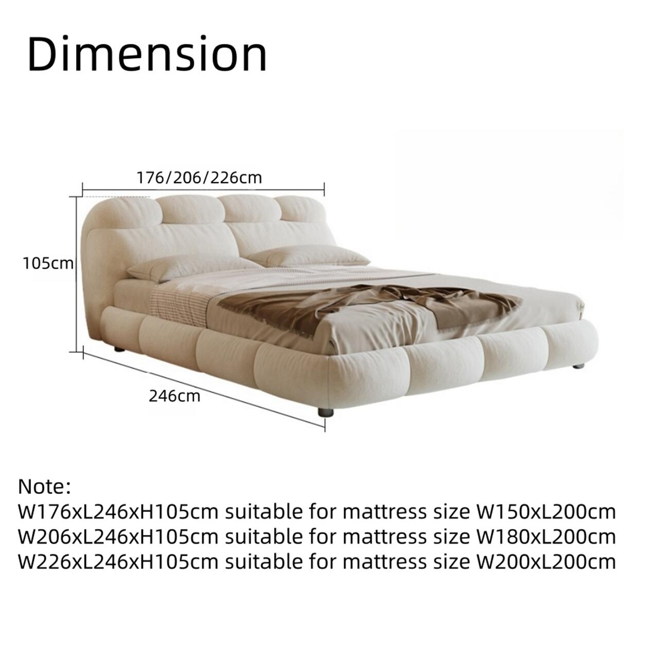 AAF Furniture Bed Frame Modern Velvet King Queen Size for bedroom Without Mattress