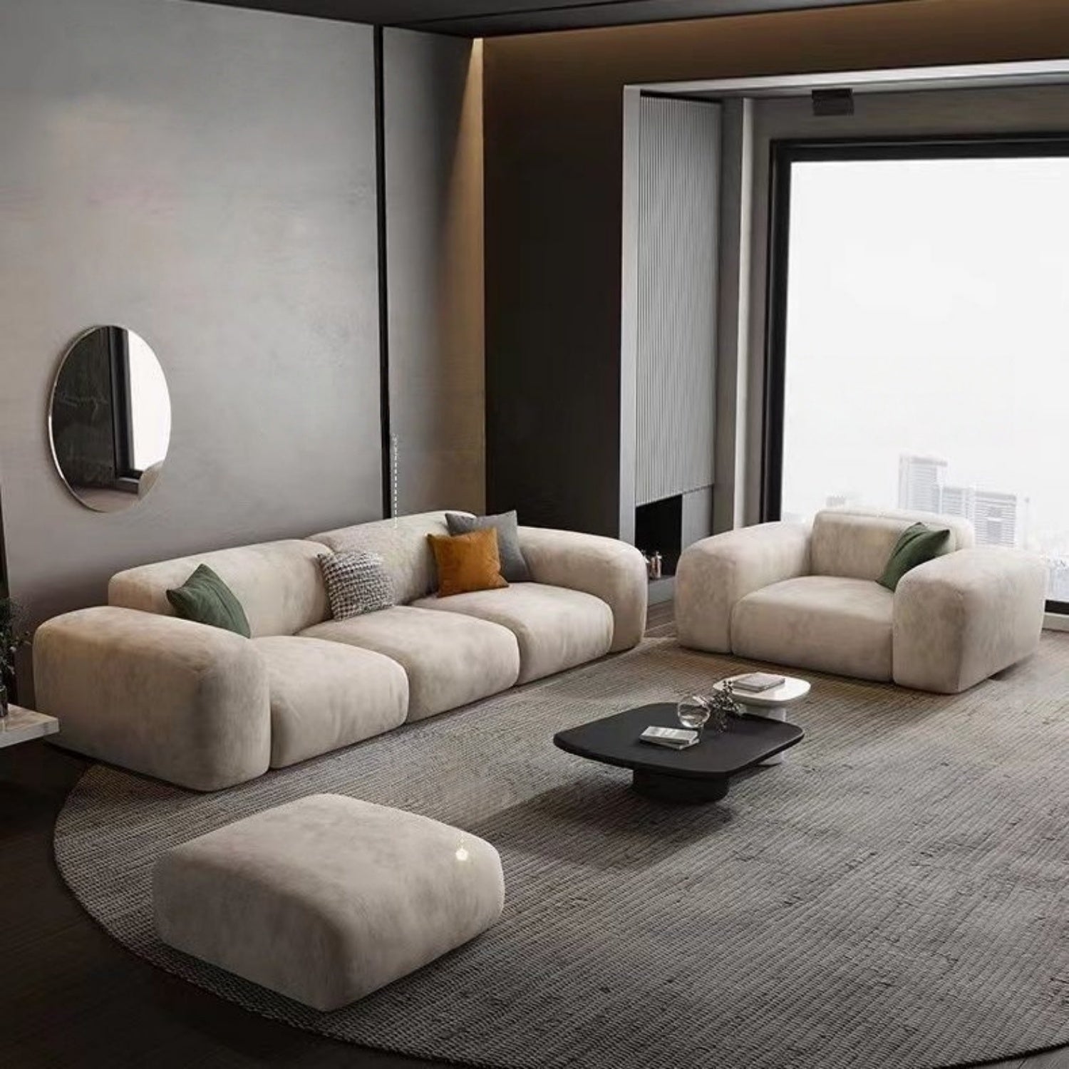 AAF Furniture Luxury Cloud Sofa Set for Living Room Dubai UAE D4