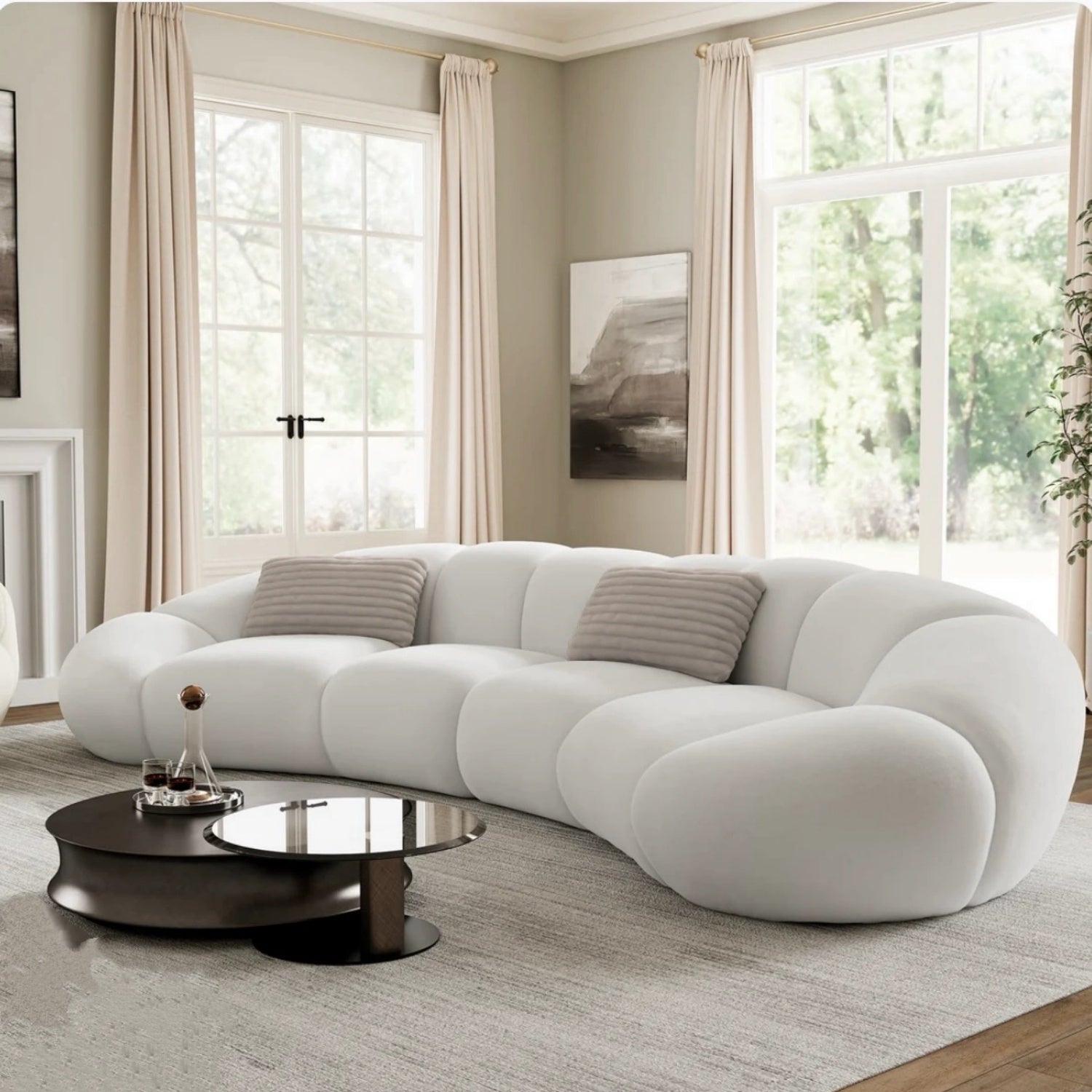 AAF Furniture Cloud Straight Sofa Set Off-White Complete 1-4 Seats for Living Room