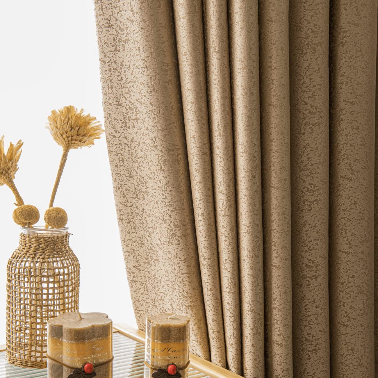 2 Panels 100% Blackout Curtains for Living Room Thermal Insulated Bedroom Darkening Drapes for Basics Room Window