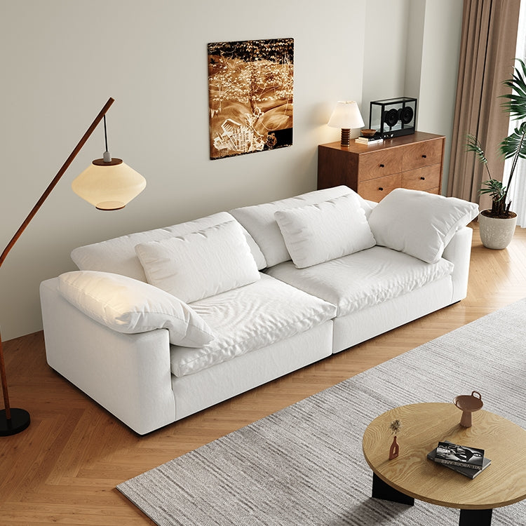 AAF Furniture Light Luxury Linen Cotton  Fabric Cloud Shaped Sofa set for Livingroom