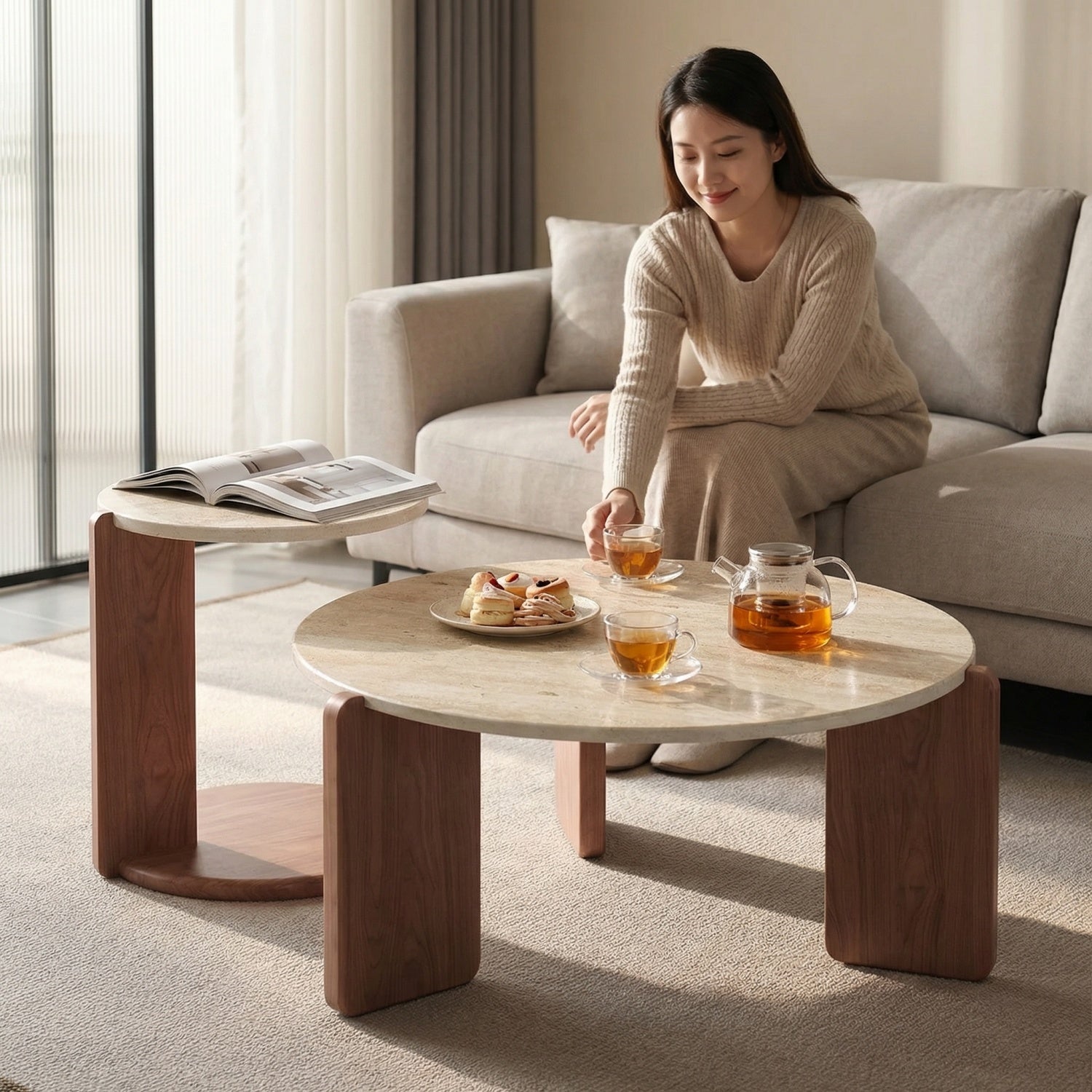 مجموعة طاولات متداخلة موفرة للمساحة من AAF FURNITURE لغرفة المعيشة الحديثة