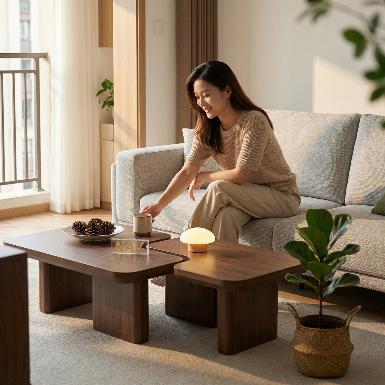 مجموعة طاولات متداخلة موفرة للمساحة من AAF FURNITURE لغرفة المعيشة الحديثة