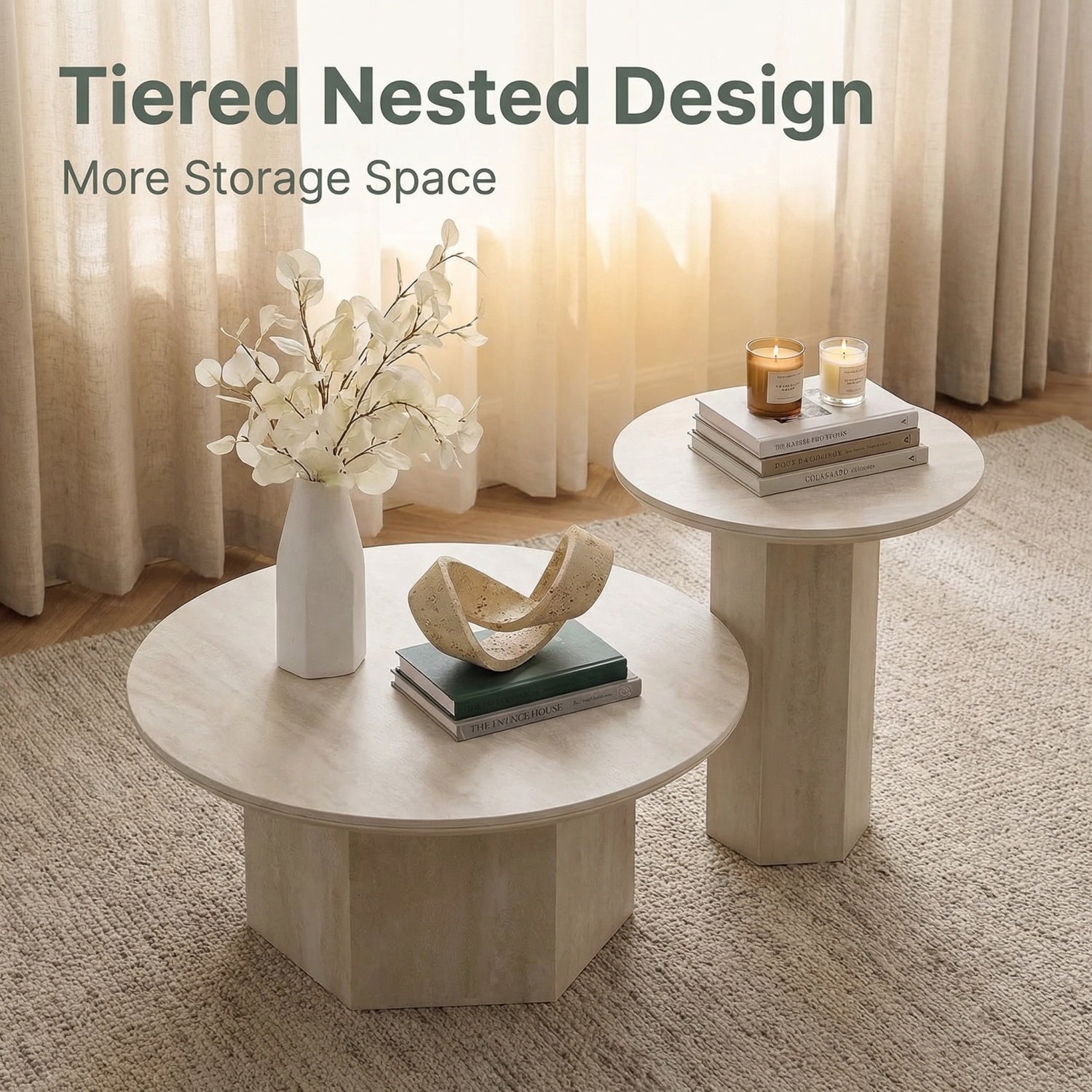 مجموعة طاولات متداخلة موفرة للمساحة من AAF FURNITURE لغرفة المعيشة الحديثة