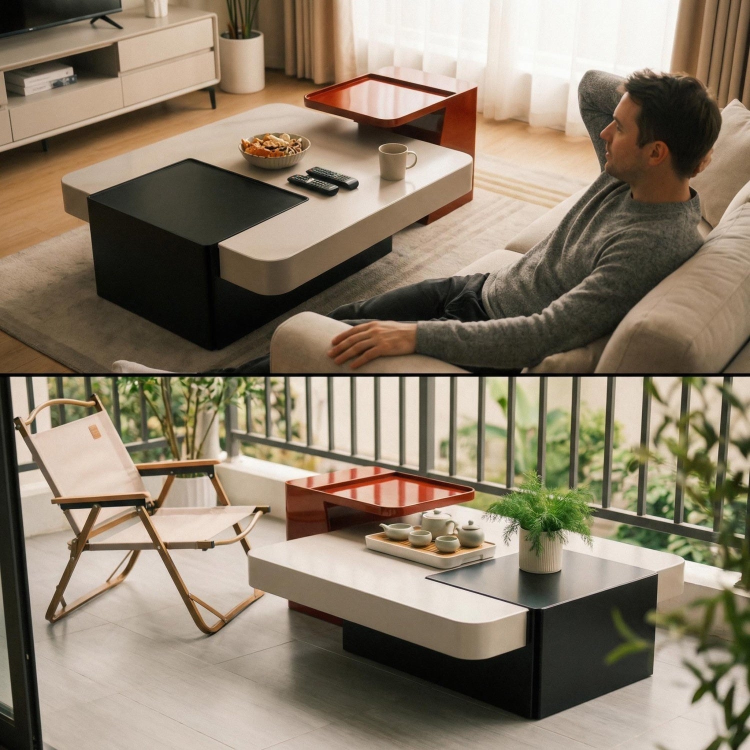 مجموعة طاولات متداخلة موفرة للمساحة من AAF FURNITURE لغرفة المعيشة الحديثة
