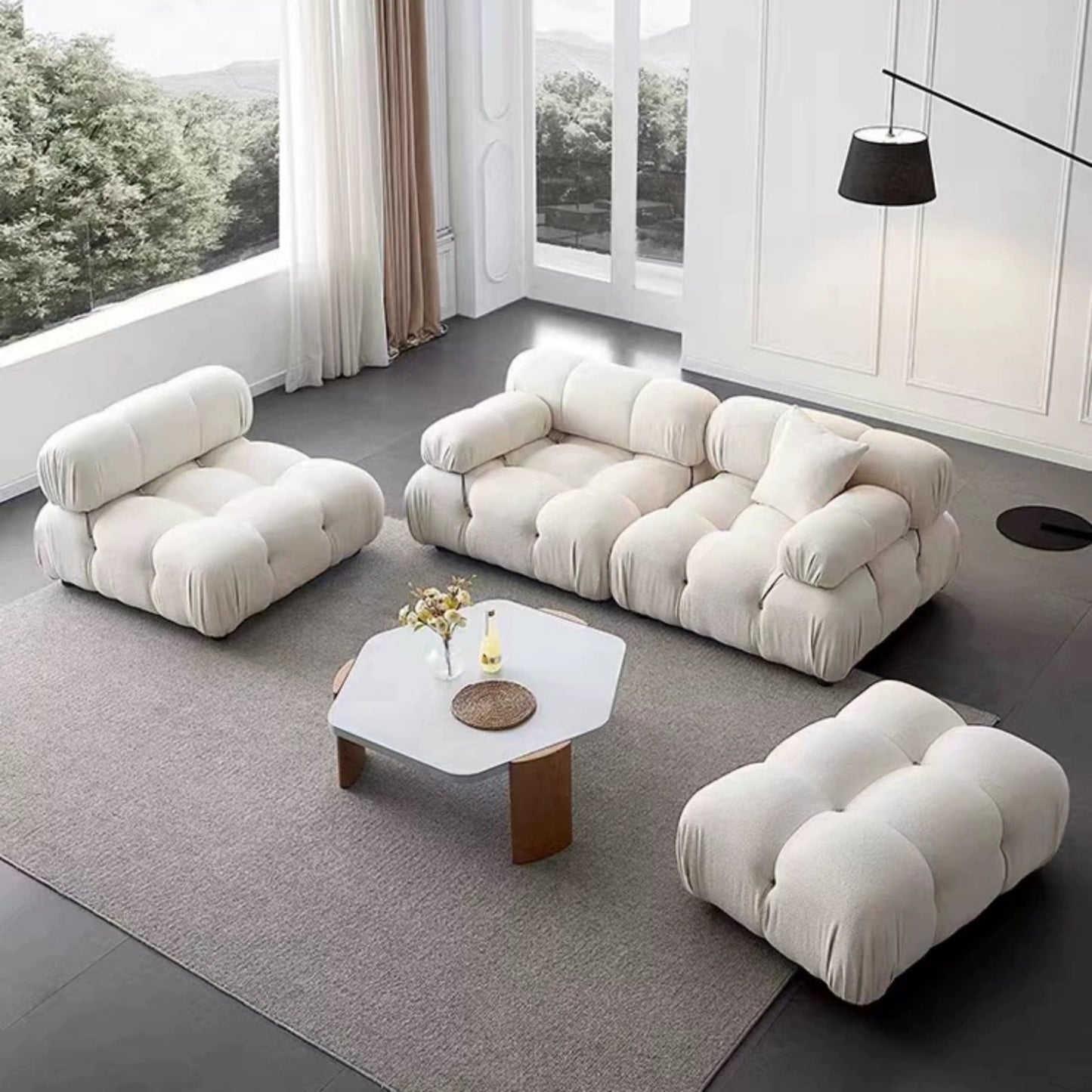 AAF Furniture Fleece Fabric Overstuffed Multifunction  Sofa  for Livingroom Office