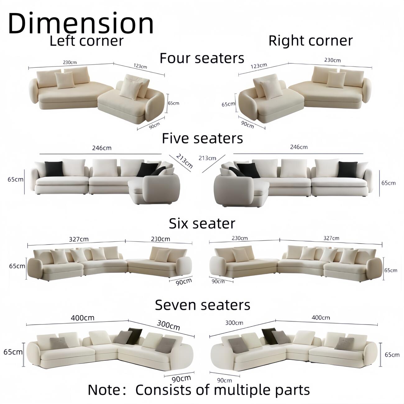 AAF FURNITURE Fleece Fabric Overstuffed Multifunction Sofa set for Livingroom Office