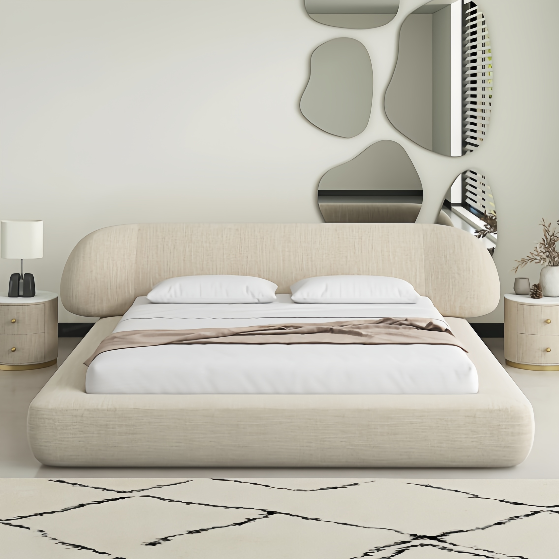 AAF Furniture Velvet Bed Frame for Bedroom Dubai UAE