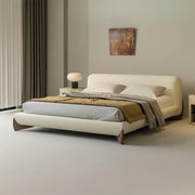 AAF Furniture Bed: Light Luxury Fleece Fabric Wrap Bed Frame for Bedroom Without Mattress in Dubai s