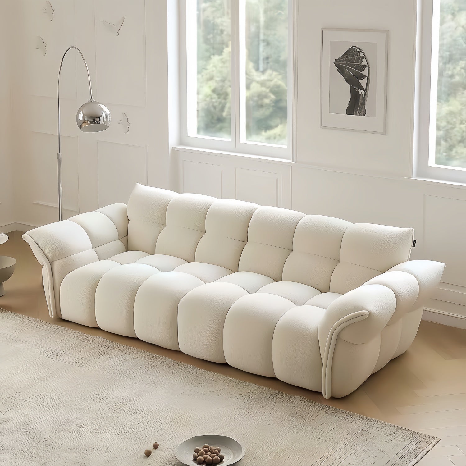 AAF Furniture Cloud Straight Sofa Set Off-White Plus 1-4 Seats for Living Room