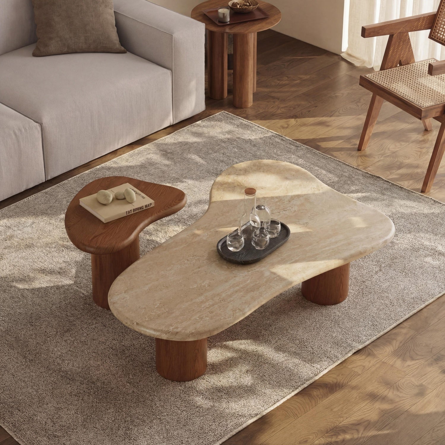 مجموعة طاولات متداخلة موفرة للمساحة من AAF FURNITURE لغرفة المعيشة الحديثة