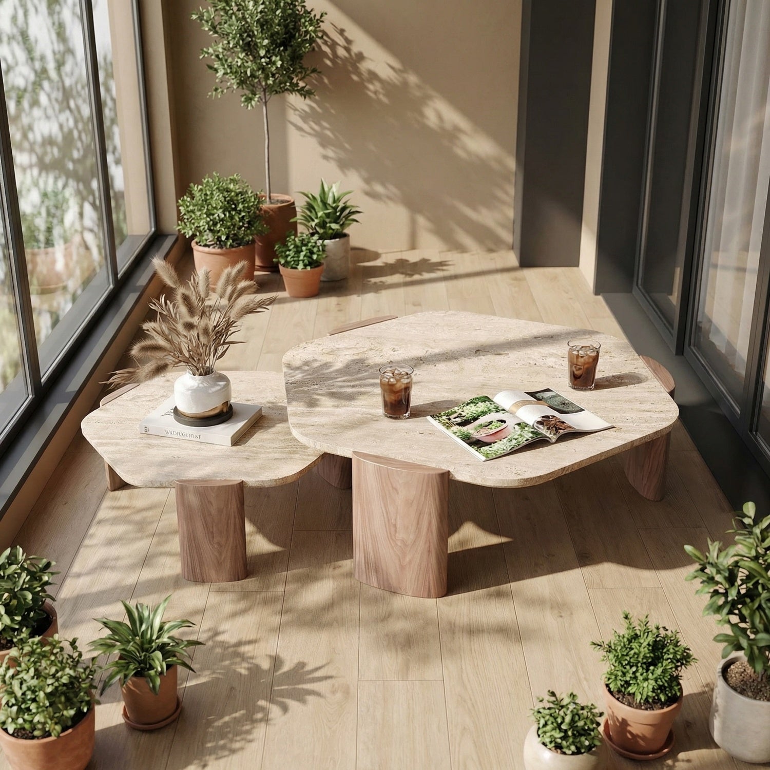 مجموعة طاولات متداخلة موفرة للمساحة من AAF FURNITURE لغرفة المعيشة الحديثة