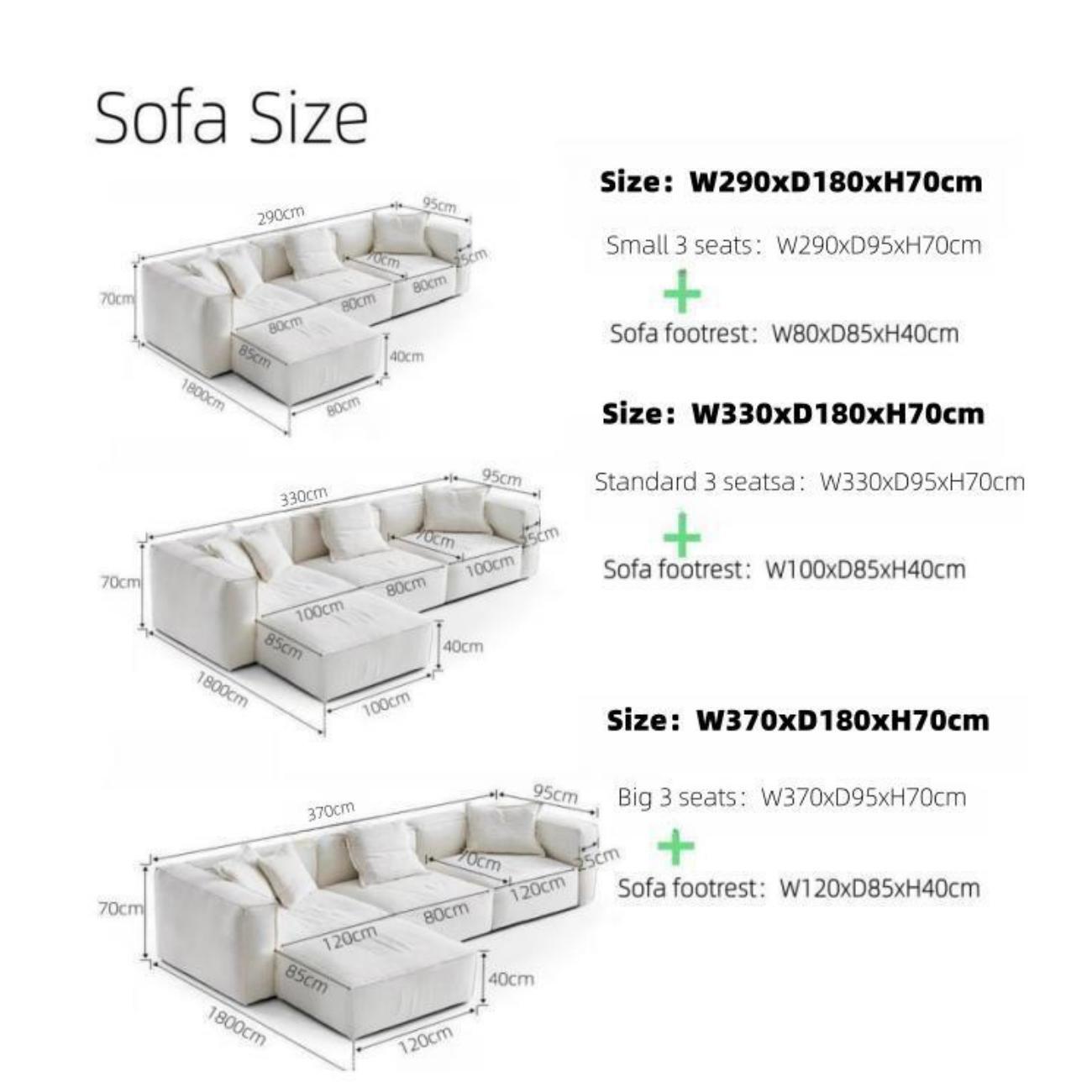 AAF Furniture Light Luxury Linen Fabric Tofu-block Shaped Sofa set for Livingroom