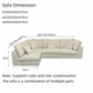 AAF Furniture Light Luxury Linen Fabric Tofu-block Shaped Sofa set for Livingroom