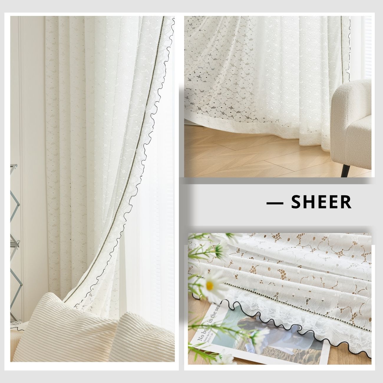2 Panels Sheer Color Chiffon Tulle Light Window Textile Curtains Drapes for Bedroom Livingroom