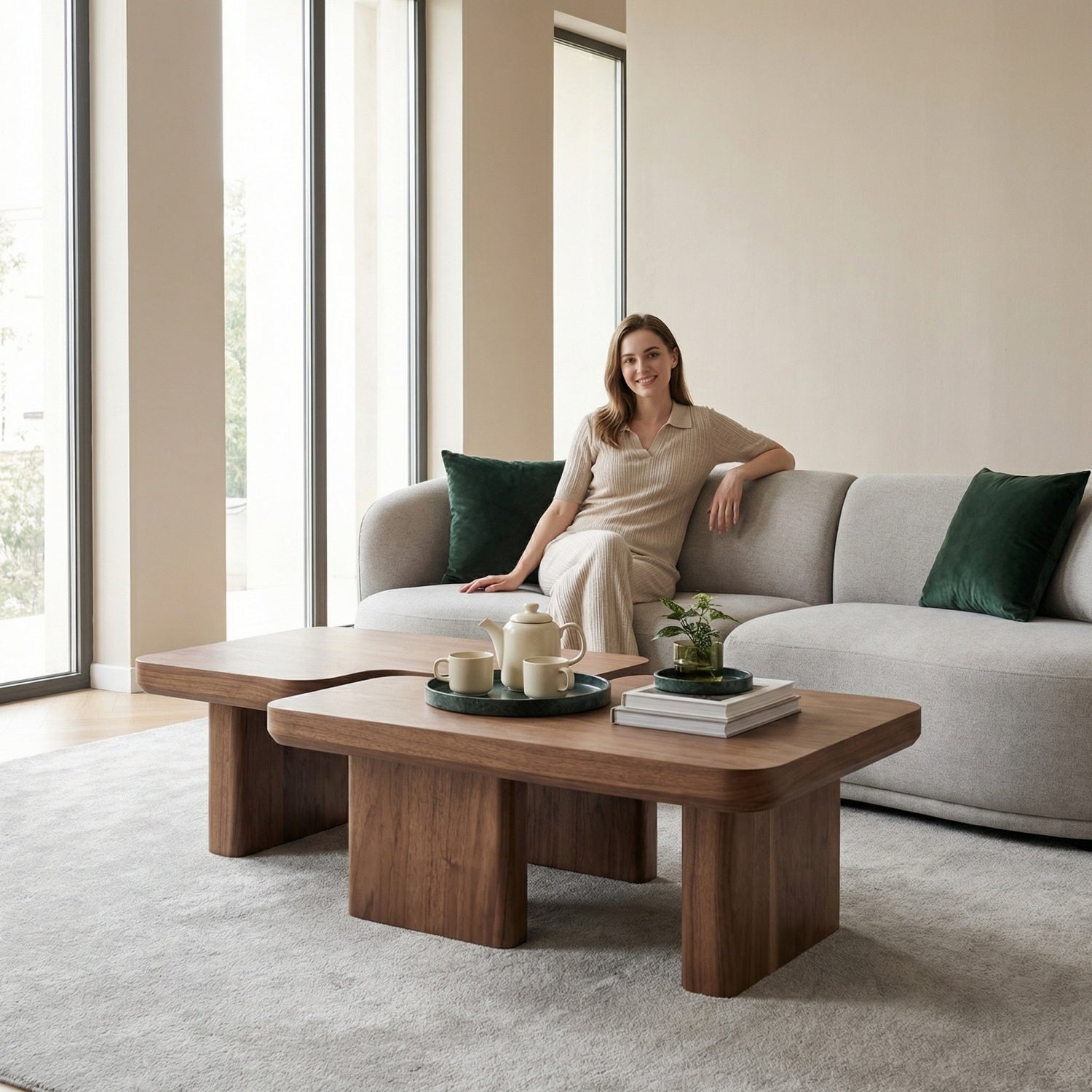 مجموعة طاولات متداخلة موفرة للمساحة من AAF FURNITURE لغرفة المعيشة الحديثة