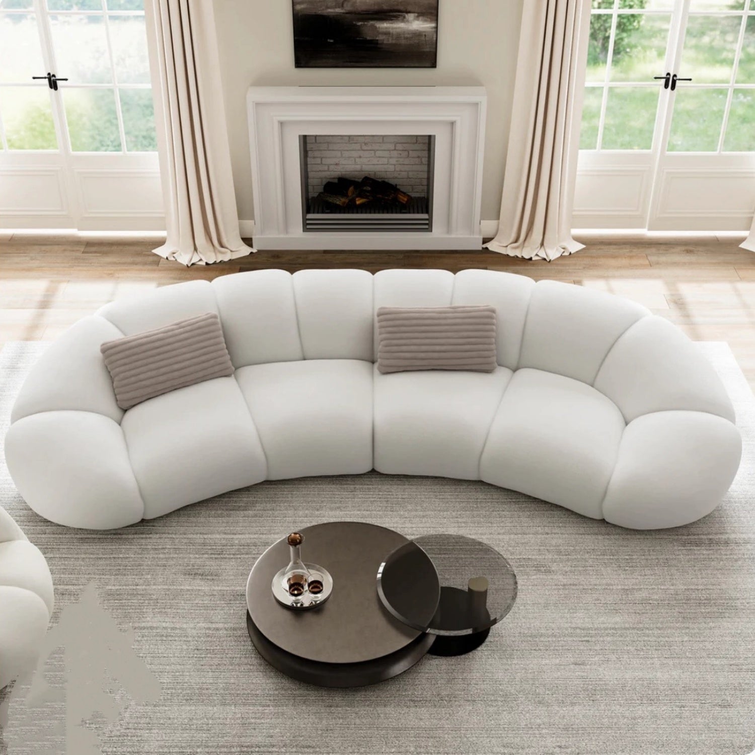 AAF Furniture Cloud Straight Sofa Set Off-White Complete 1-4 Seats for Living Room