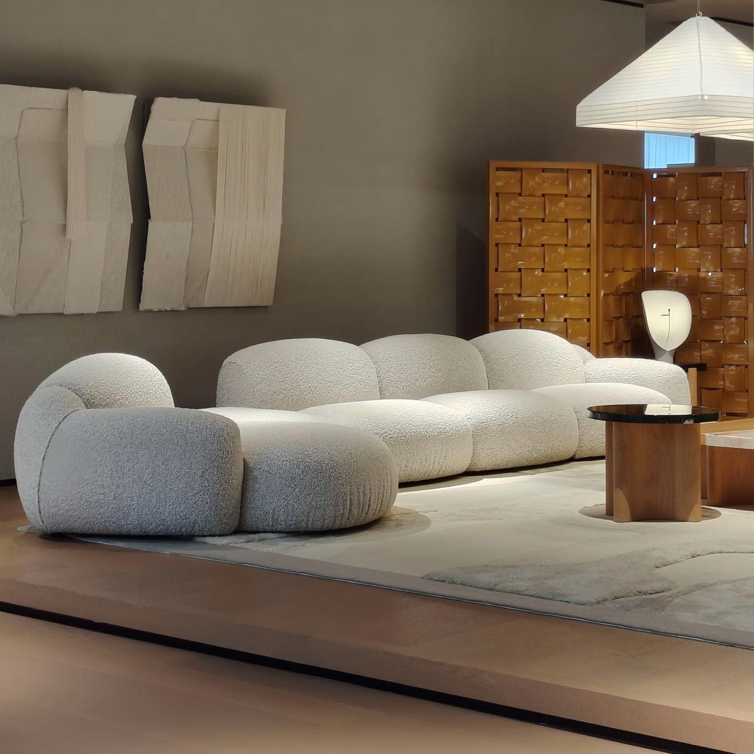 AAF Luxury Organic Cloud Sofa – Curved Modular Boucle Sectional Sofa for Modern Living Rooms UAE