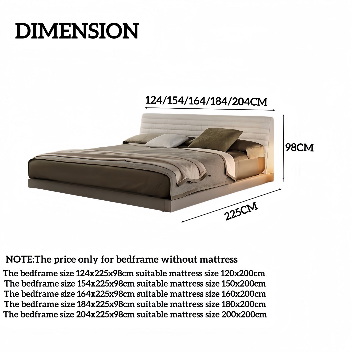 AAF Furniture Fabric Eco-Friendly Bed Frame for Bedroom