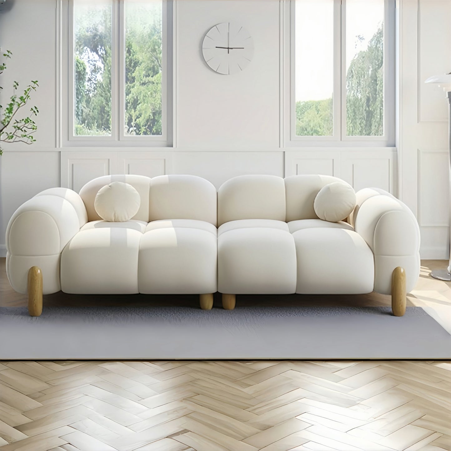 AAF Furniture Light Luxury Fabric Cloud Shaped Sofa set for Livingroom