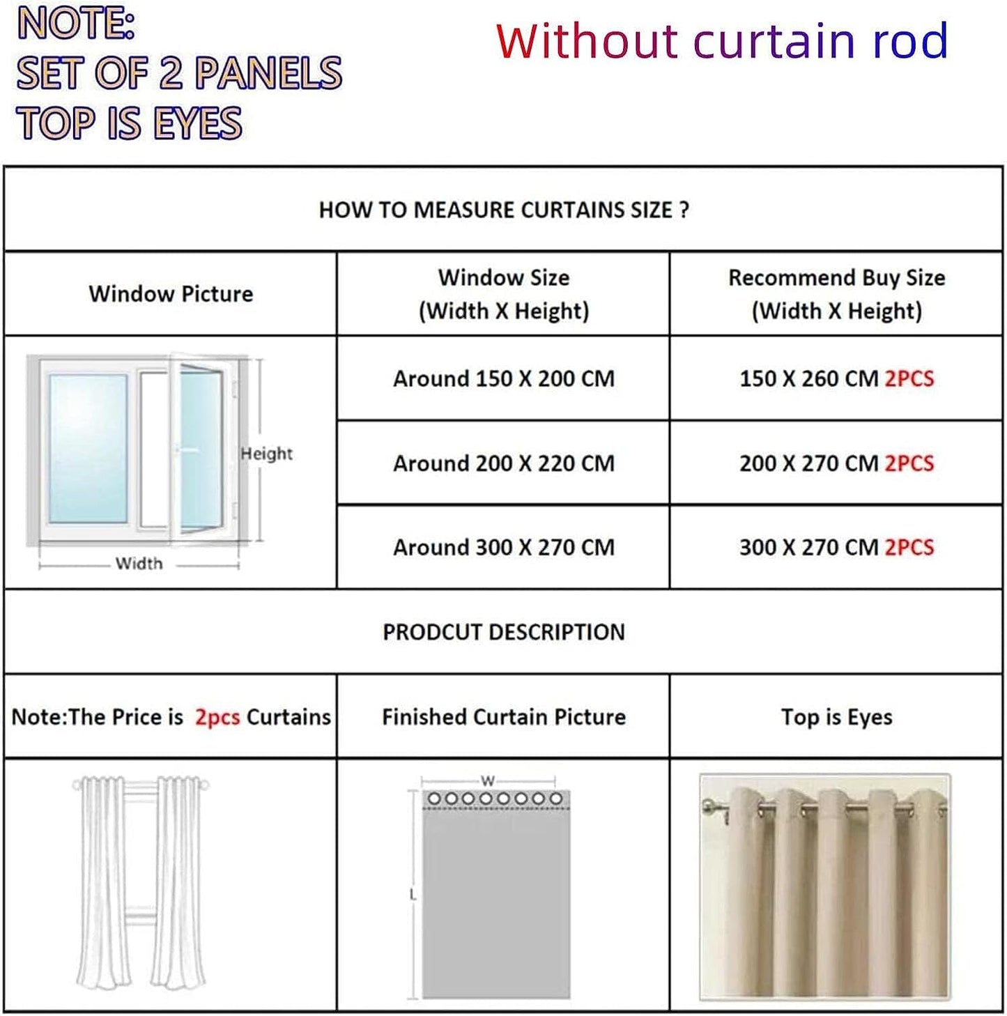 2 Panels 100% Blackout Curtains for Living Room Thermal Insulated Bedroom Darkening Drapes for Basics Room