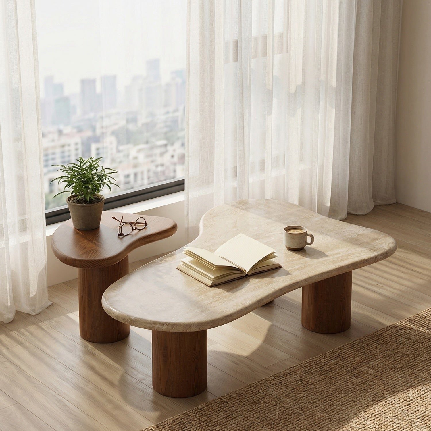 مجموعة طاولات متداخلة موفرة للمساحة من AAF FURNITURE لغرفة المعيشة الحديثة