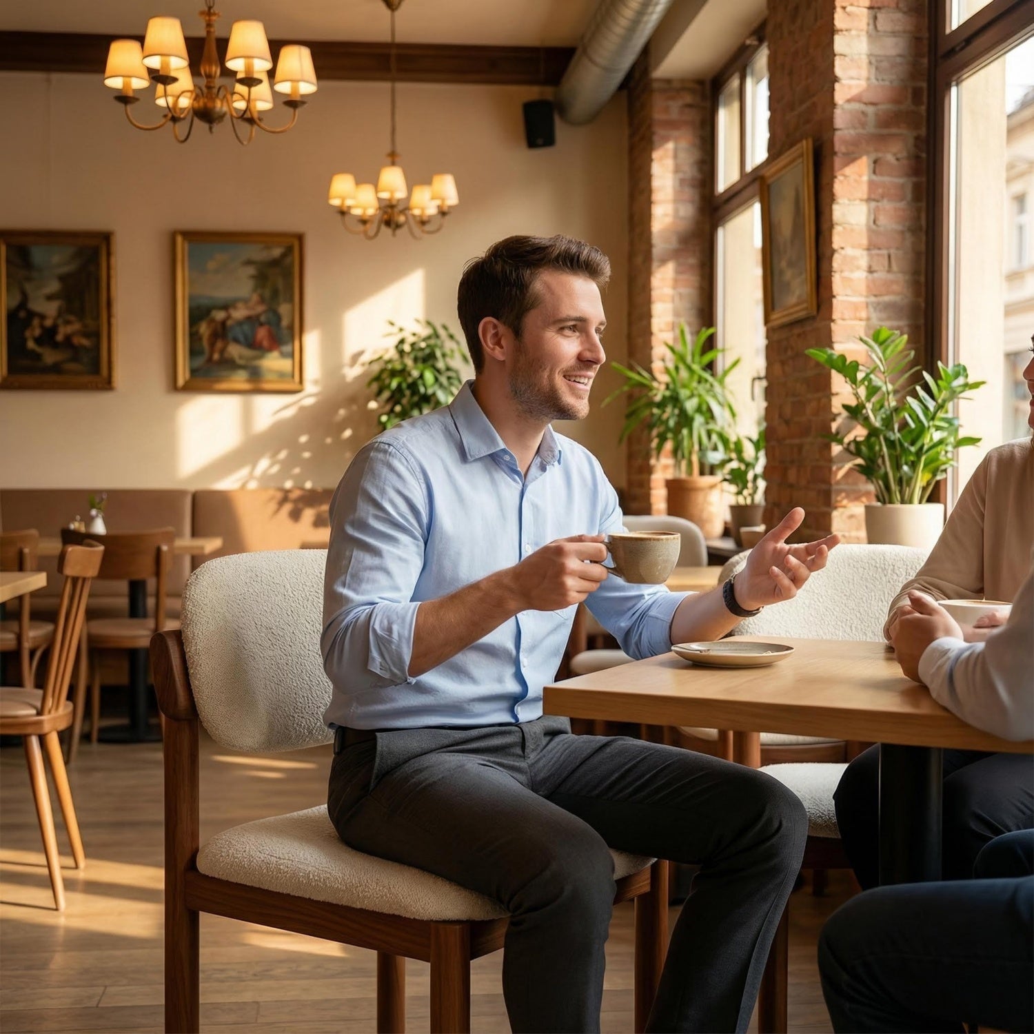 AAF Wood Sherpa Chair Cream Lifestyle UAE