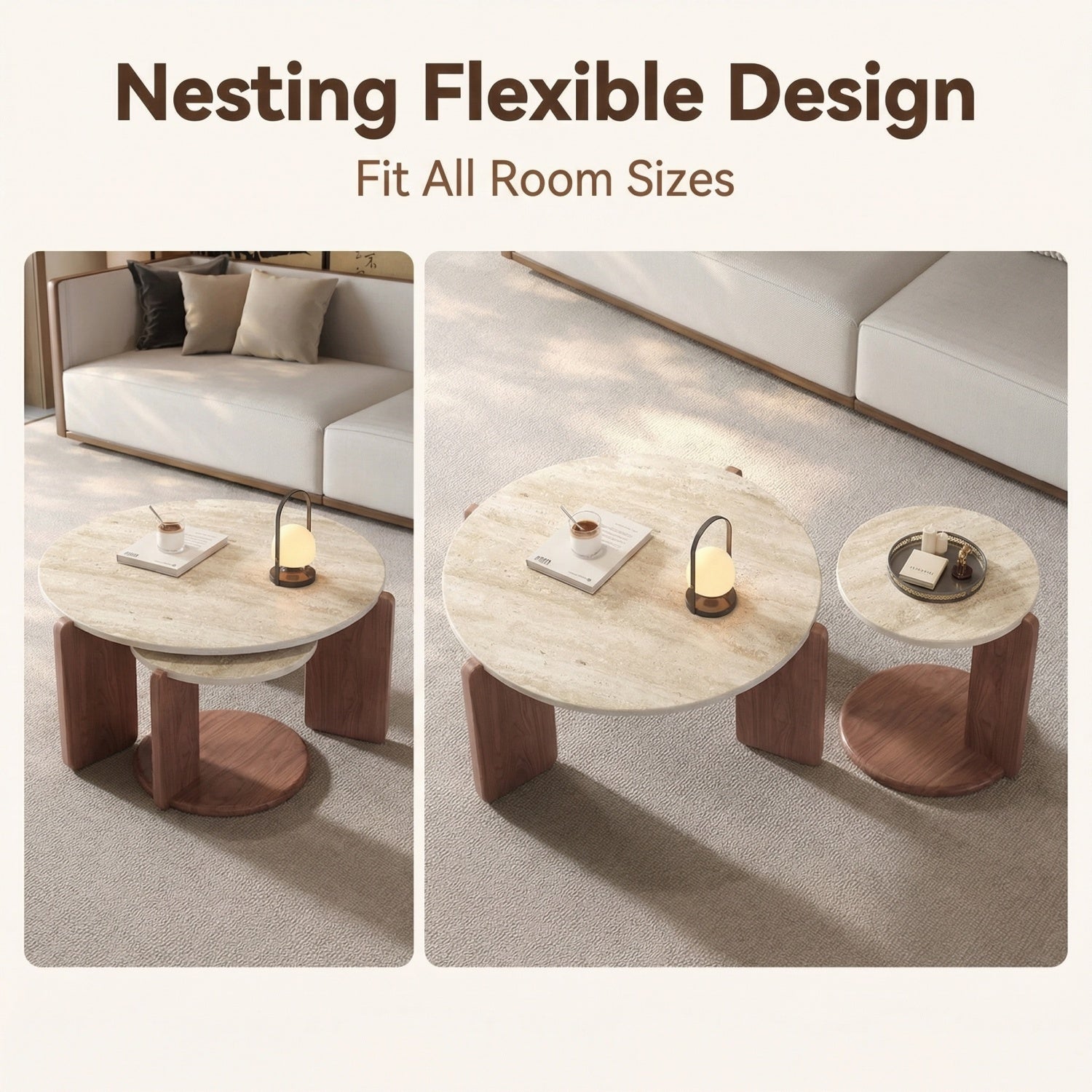 مجموعة طاولات متداخلة موفرة للمساحة من AAF FURNITURE لغرفة المعيشة الحديثة