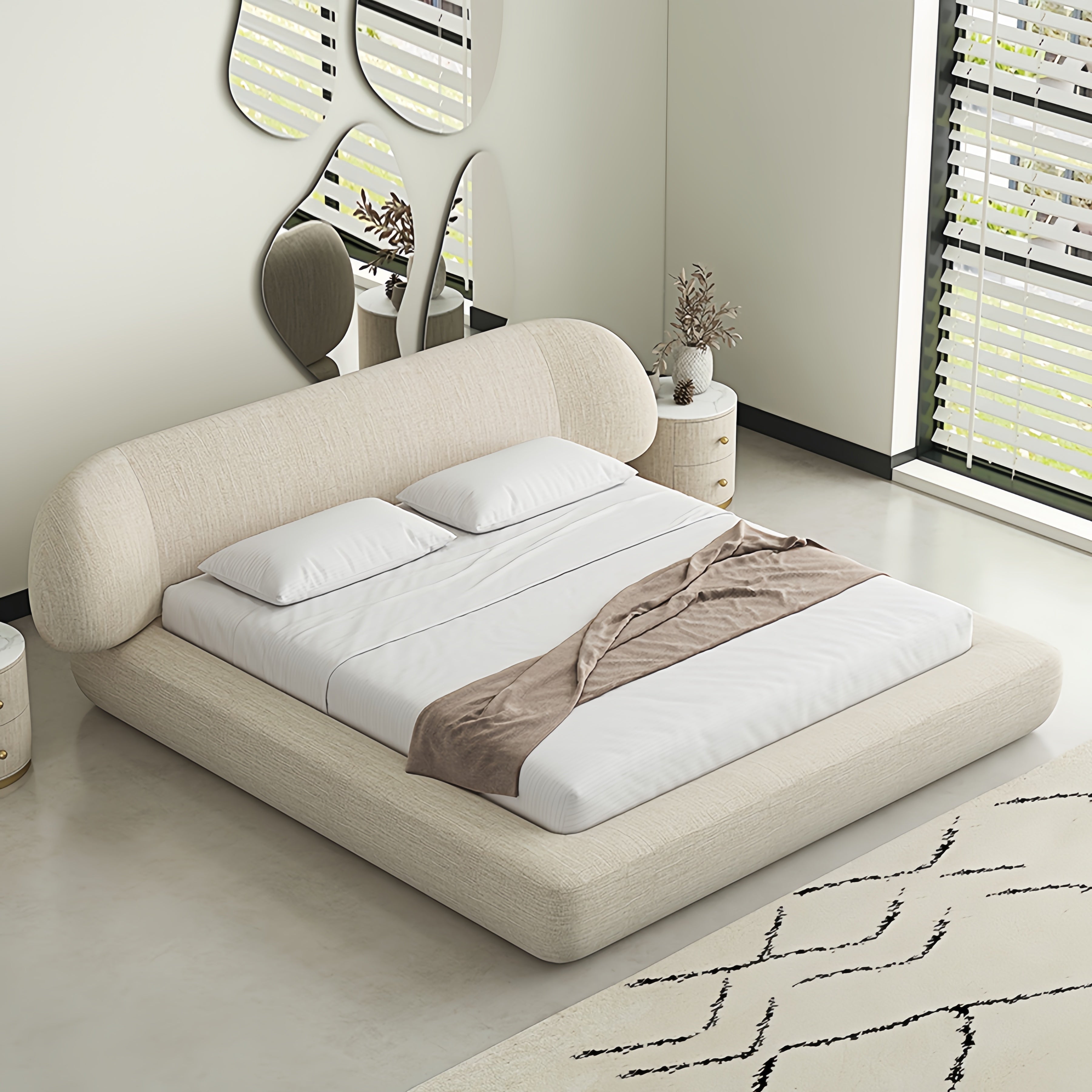 AAF Furniture Velvet Bed Frame for Bedroom Dubai UAE