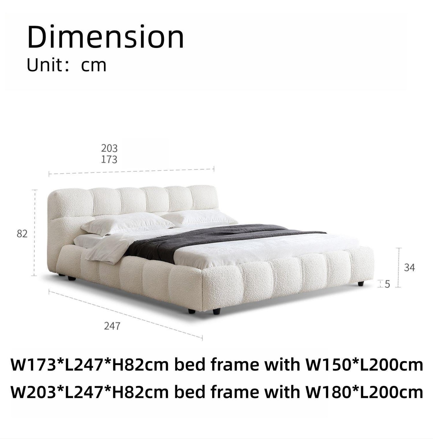 AAF Furniture Bedroom Furniture Bed Frame with Mattress Bedside table Dresser