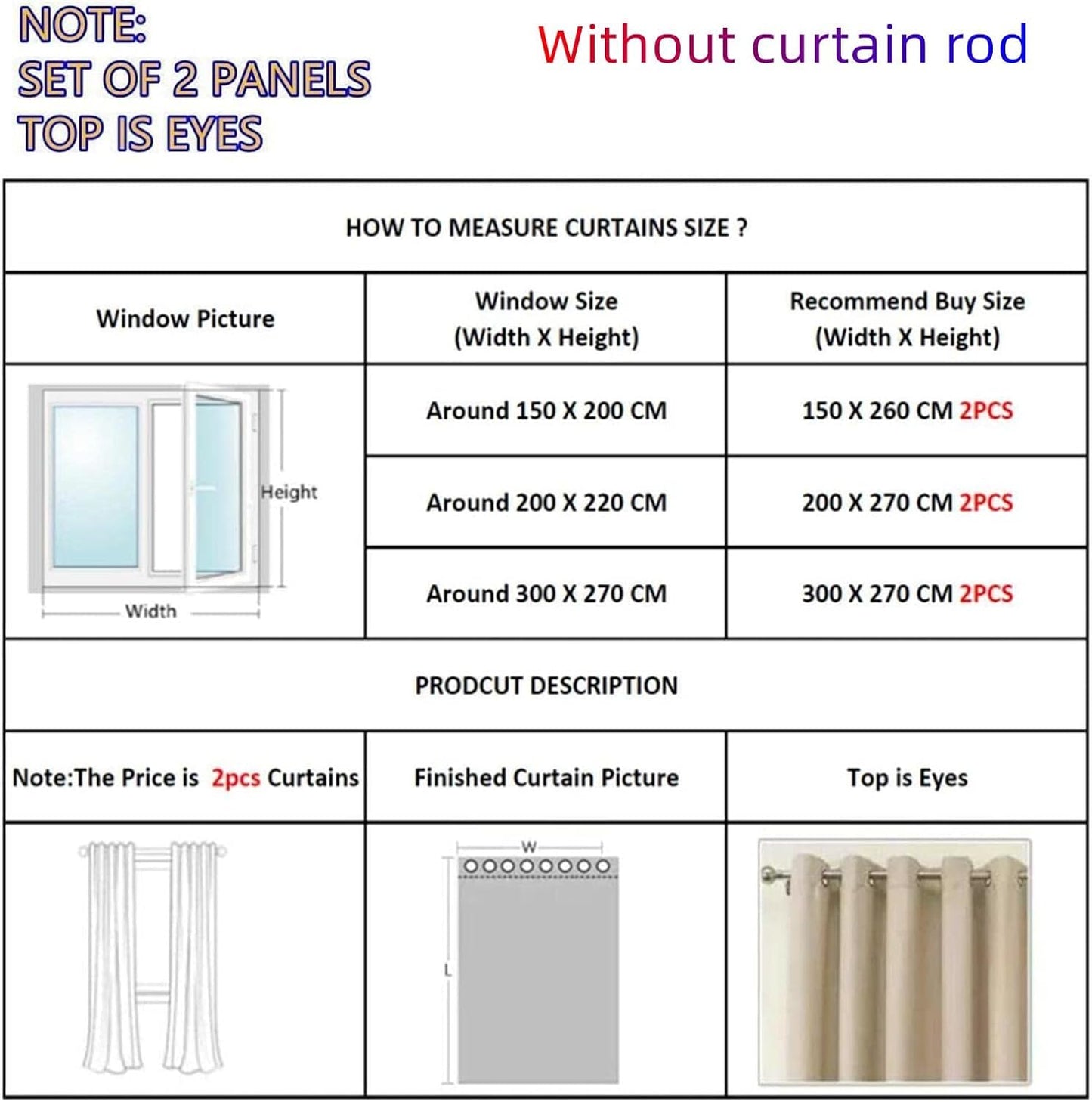 2 Panels 100% Blackout Curtains for Living Room Thermal Insulated Bedroom Darkening Drapes for Basics Room Window