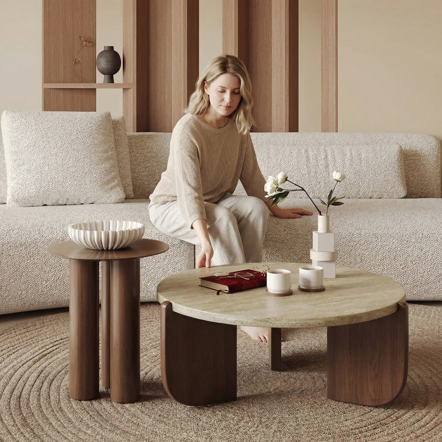 مجموعة طاولات متداخلة موفرة للمساحة من AAF FURNITURE لغرفة المعيشة الحديثة