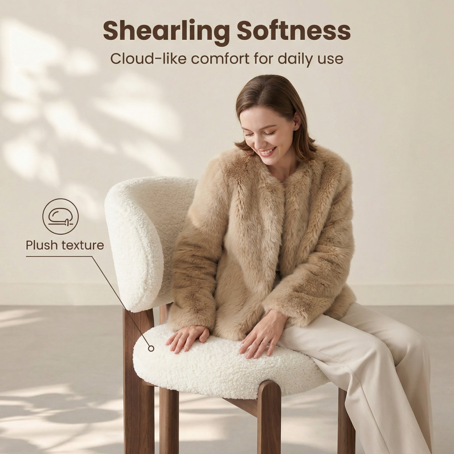 AAF S-Curve Sherpa Chair Cream Sculptural UAE