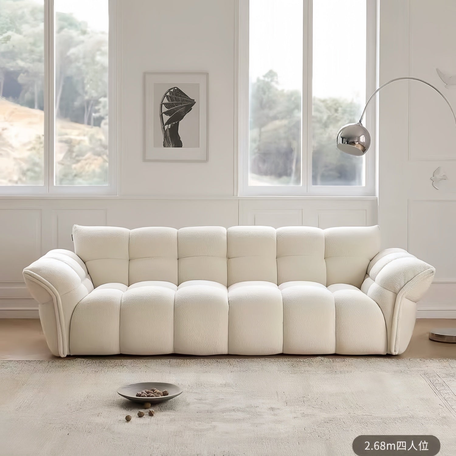AAF Furniture Cloud Straight Sofa Set Off-White Plus 1-4 Seats for Living Room