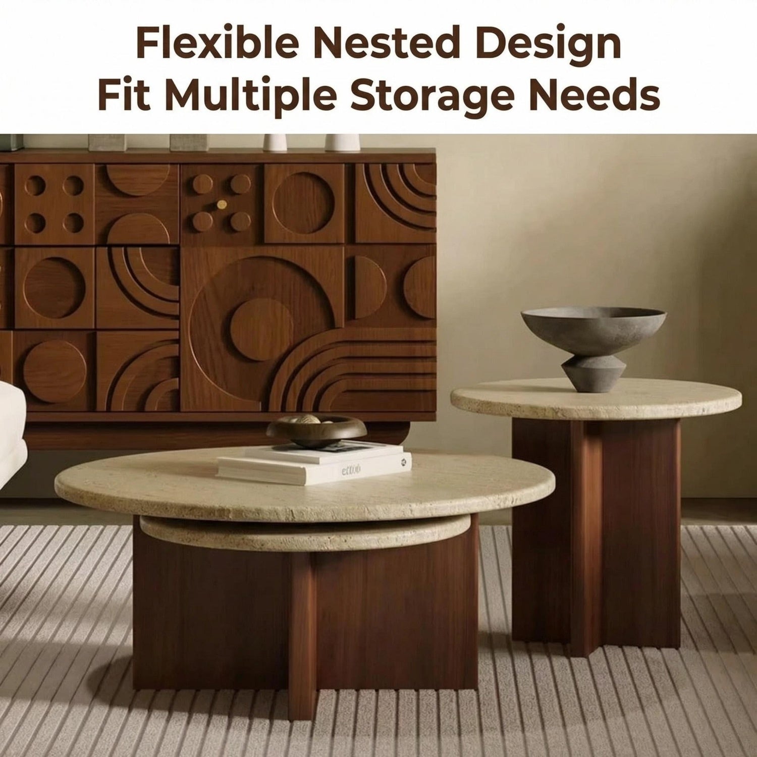 مجموعة طاولات متداخلة موفرة للمساحة من AAF FURNITURE لغرفة المعيشة الحديثة