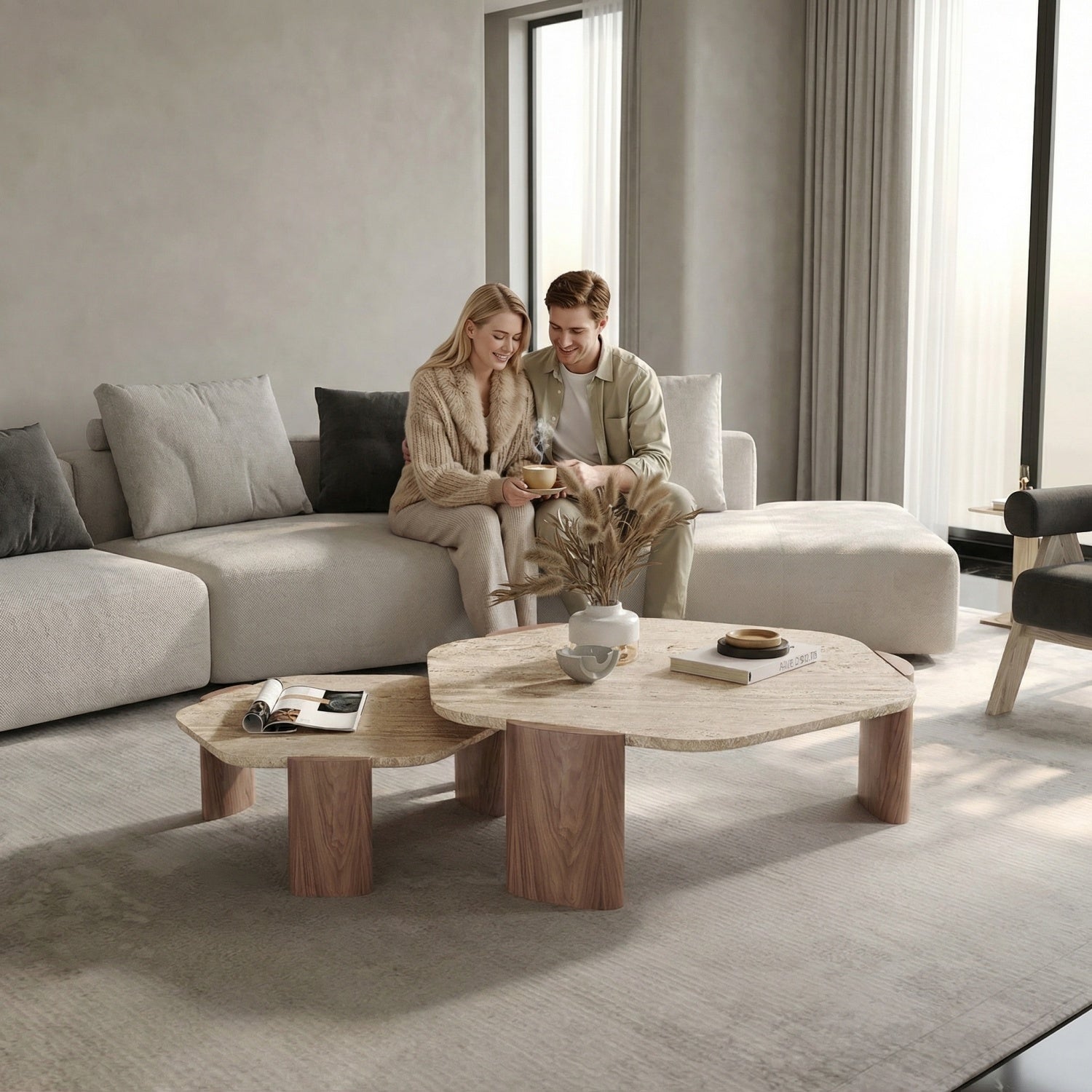 مجموعة طاولات متداخلة موفرة للمساحة من AAF FURNITURE لغرفة المعيشة الحديثة