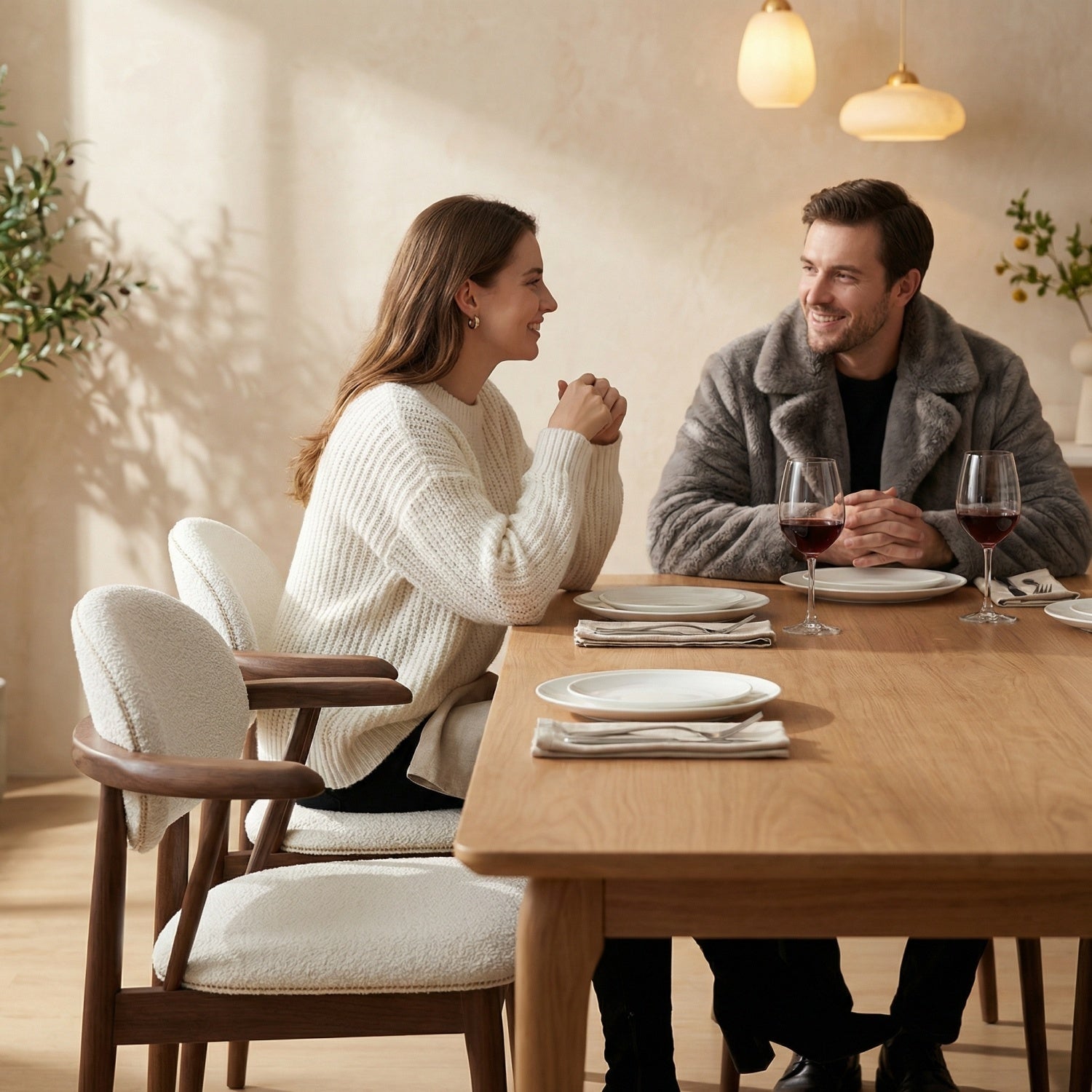 AAF Arc Back Sherpa Chair Cream Ergonomic UAE