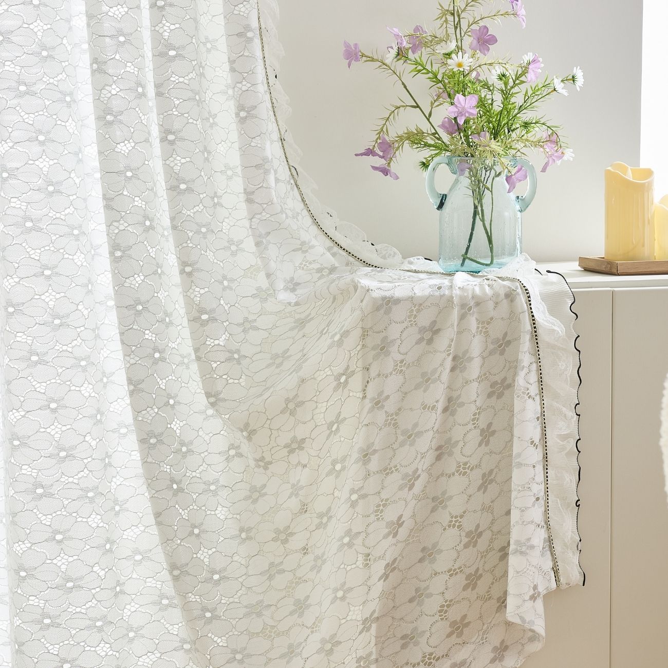 2 Panels Sheer Color Chiffon Tulle Light Window Textile Curtains Drapes for Bedroom Livingroom
