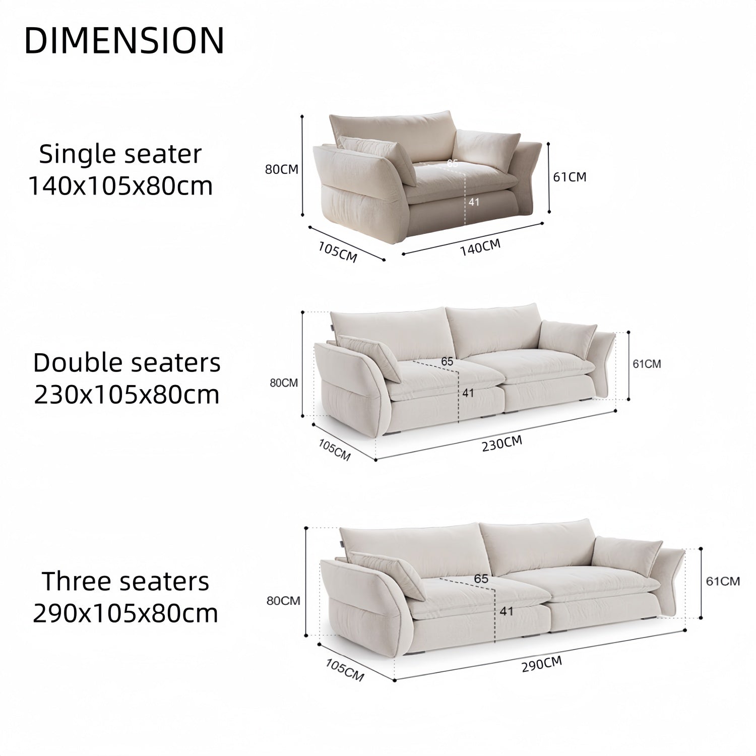 AAF Furniture Luxury Cloud Sofa Set for Living Room Dubai, Abu Dhabi UAE D5