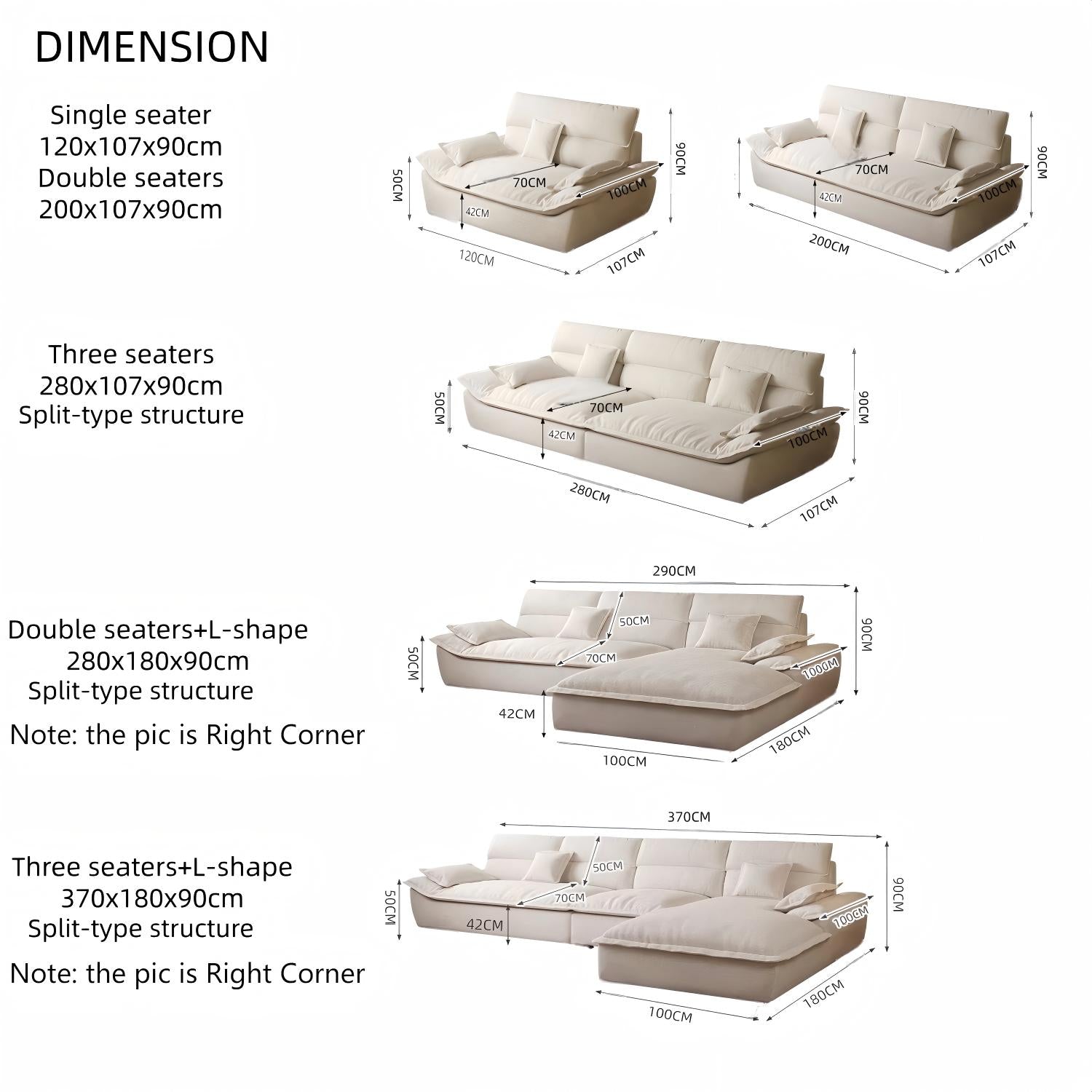 AAF Furniture Luxury Cloud Sofa Set for Living Room Dubai & UAE