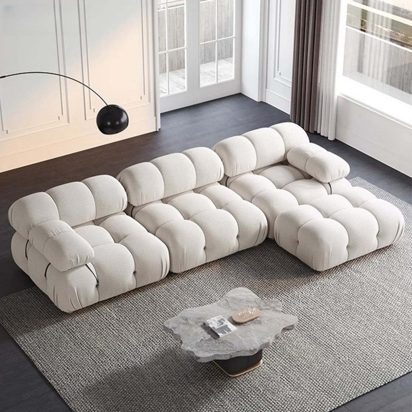 AAF Furniture Fleece Fabric Overstuffed Multifunction  Sofa  for Livingroom Office